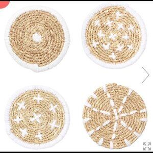 Bloomingville Woven Seagrass Drinking Coasters 4 Pack Handwoven India‎ New Gift